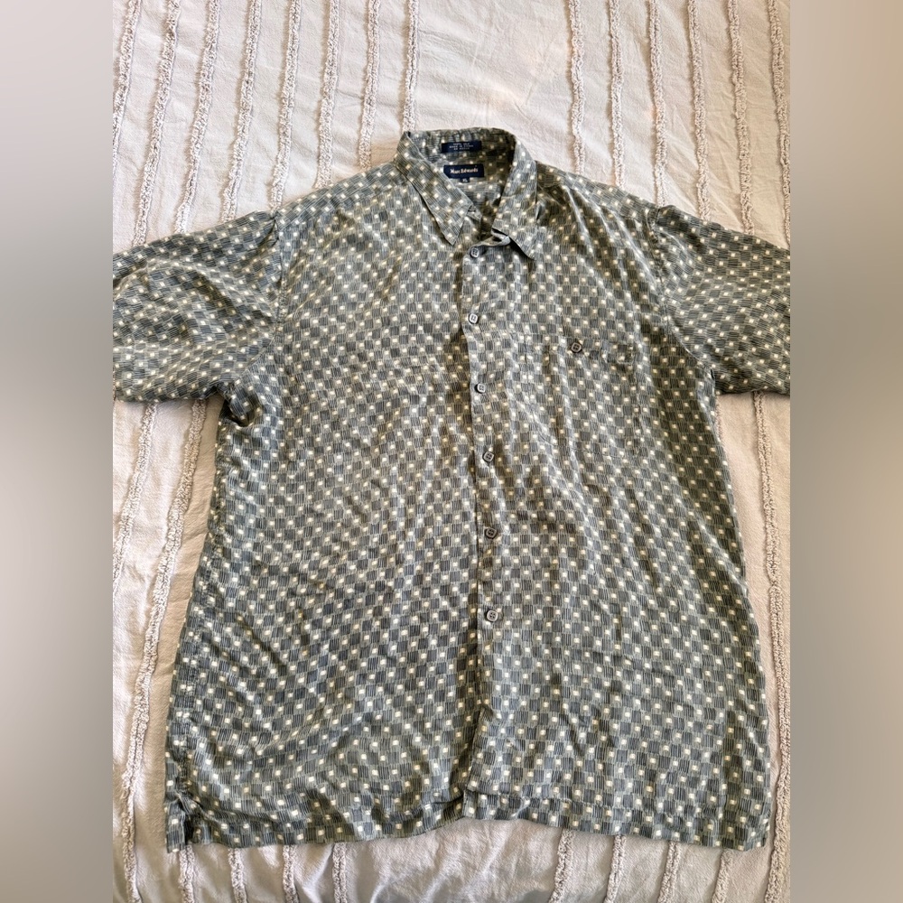 Marc Edward’s 100% Silk Button Down Shirt Size XL